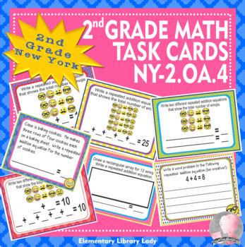 New York Math NY 2 OA 4 2nd Grade Task Cards Arrays By Elementary