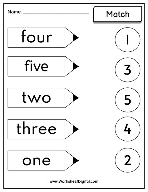 Free Matching Numbers To Words Worksheet Download Free Matching Numbers To Words Worksheet Png