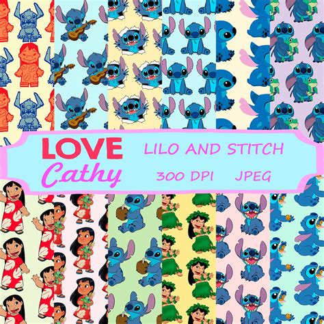 Papel Digital Stitch Gratis - Lilo y Stitch, Papel Digital, JPEG, Imprimible, Fiesta, Decoración ...