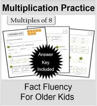 Multiplication Groups Of 8 Fact Fluency Guided Practice By Julie P Learning