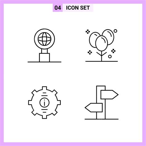 Line Style Vector Hd PNG Images 4 Icons In Line Style Outline