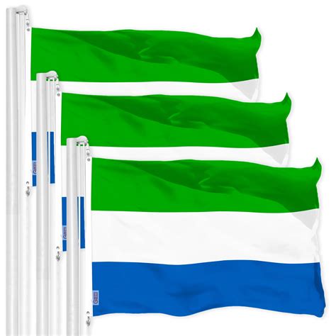 G128 3 Pack Sierra Leone Sierra Leonean Flag 3x5 Ft Liteweave Pro