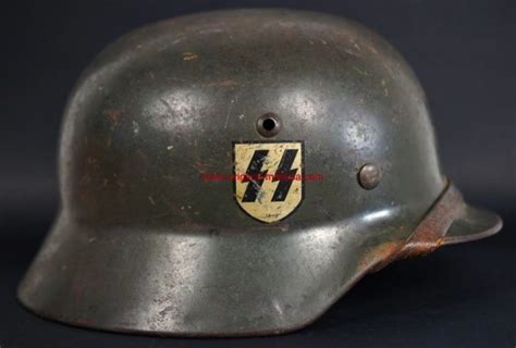 Waffen SS M35 DD Combat Helmet ET66 Waffen SS Casco M35 Doble Calca