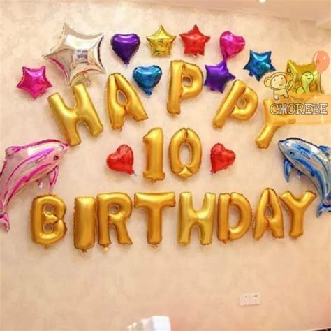 Paket Dekorasi Hiasan Balon Ulang Tahun Happy Birthday Tema Gold 08