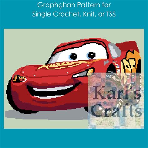 Lightning Mcqueen Afghan PDF Pattern for Single Crochet or Knit Graph ...