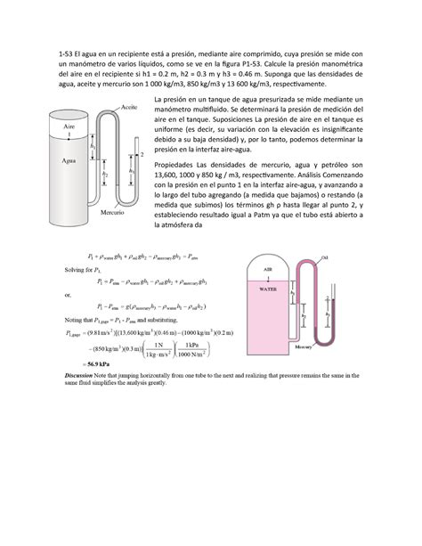 Taller Termodinamica Compress El Agua En Un Recipiente Est A