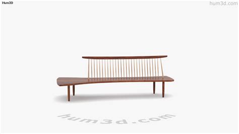 View Of George Nakashima Woodworkers Conoid Bench D Model