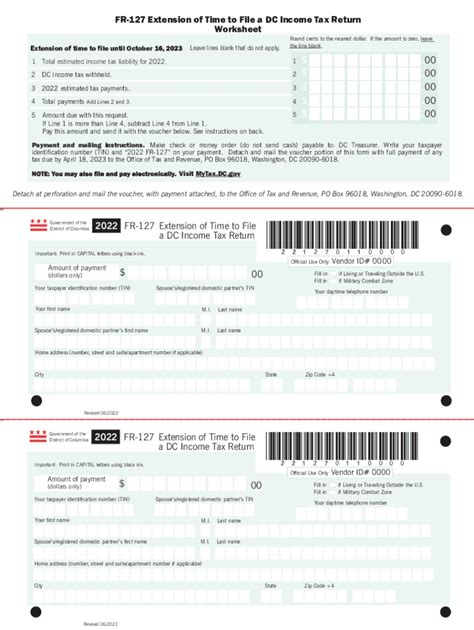 Fillable Online Otr Cfo Dc Extension Of Time To File Until October 16