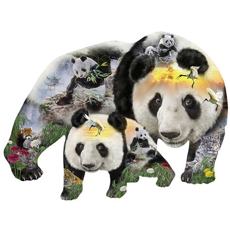 Panda Monium Piece Shaped Jigsaw Puzzle Spilsbury