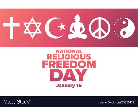 National religious freedom day january Royalty Free Vector