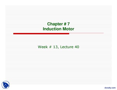 Induction Motor Part 4-Electro Mechanical Systems-Lecture Slides - Docsity