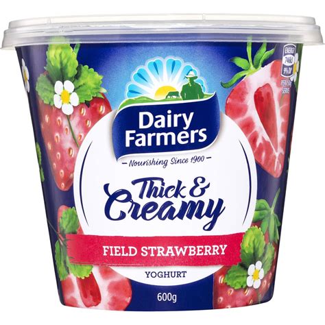 Dairy Farmers Thick And Creamy Strawberry Yoghurt 600g Woolworths