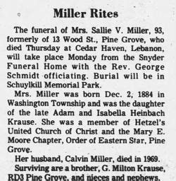 Sallie V Miller M Morial Find A Grave