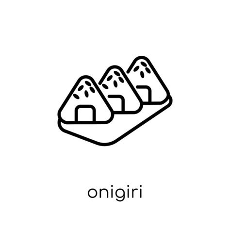 Icono De Onigiri Moderno Moderno Vector Lineal Plano Onigiri Icono