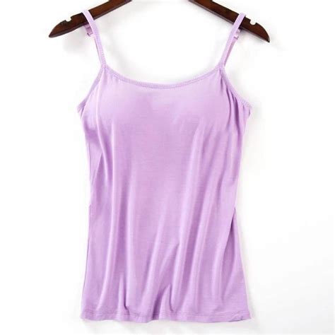 Pretty Comy Women Top Vest Female Camisole With Built In Bra Women