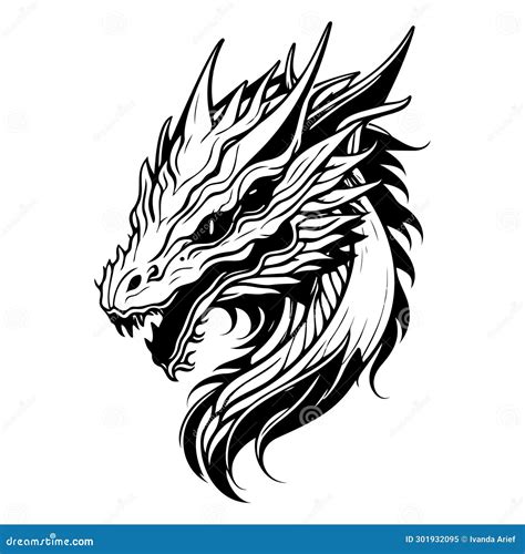 Chinese Head Dragon Illustration Sketch Hand Draw Stock Vector - Illustration of creative ...