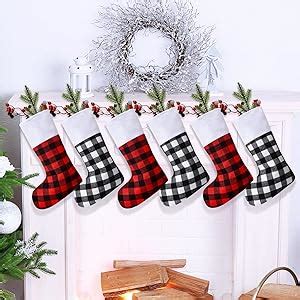 Amazon Skylety 6 Pcs Christmas Stockings 15 Inch Buffalo Plaid