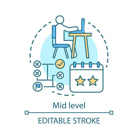 Mid Level Concept Icon Work Experience Idea Thin Line Illustration