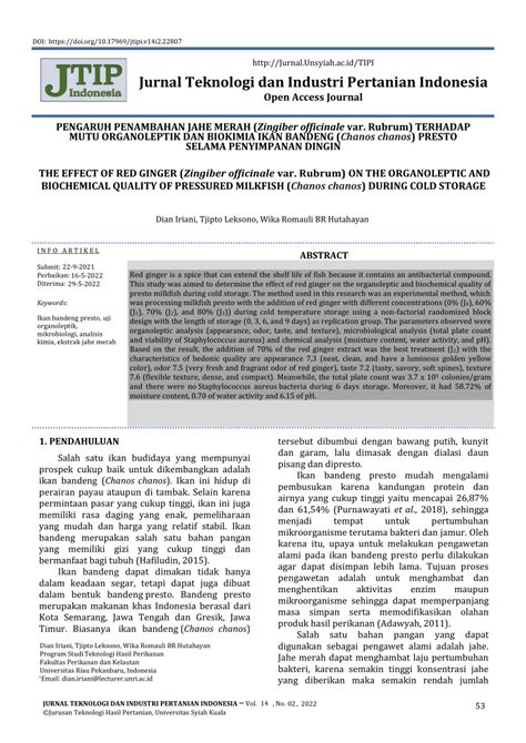 PDF Pengaruh Penambahan Jahe Merah Zingiber Officinale Var Rubrum