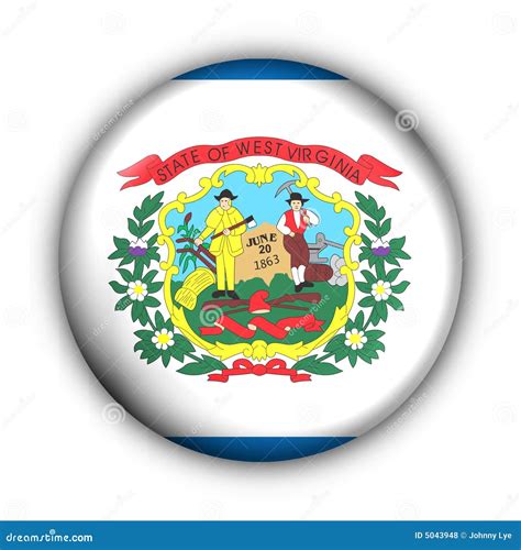 Round Button Usa State Flag Of West Virginia Stock Illustration