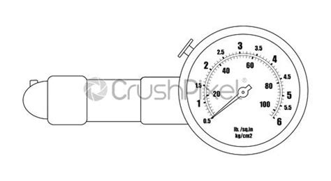 Pressure Gauge Bar Icon Contour Silhouette Stock Vector Crushpixel