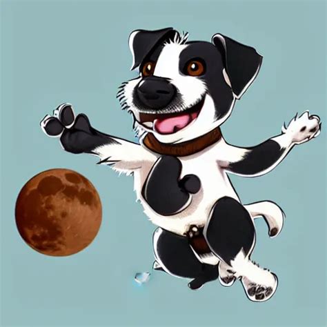 Cute Jack Black And White Russel Terrier Jumping Over Stable