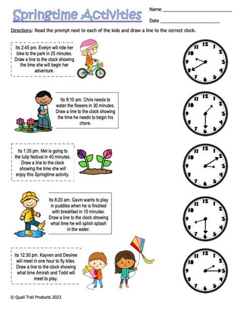 Elapsed Time Worksheets Spring Theme Worksheets Library