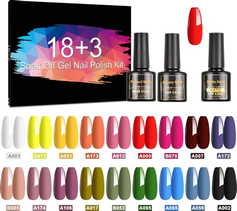 CHARMNAIL Vernis à Ongles Gel Semi Permanent UV LED 21 Pcs Avec Base