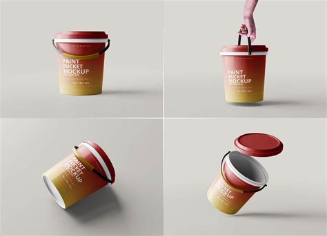 5 Free Realistic Paint Bucket Mockup PSD Files 10 15 Liter Good