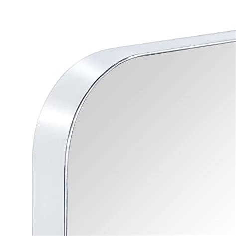 Gracto 20x30 Inch Chrome Stainless Steel Metal Framed Bathroom Mirror Wall Mounted Rounded