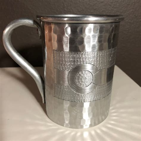 16oz Hammered Aluminum Mug W Colorado Flag Hand Engraved Logo