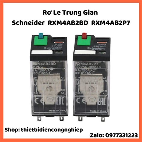 Rơ Le relay Trung Gian Schneider 14 chân dẹt RXM4AB2BD RXM4AB2P7