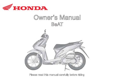 Honda Beat 2024 User Manual English 111 Pages