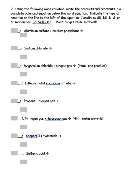 Solved 1. Determine whether each of the following reactions | Chegg.com 