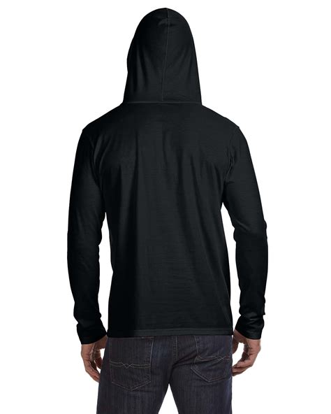 Anvil Cotton Lightweight Long Sleeve Hooded T Shirt M 987an Ebay