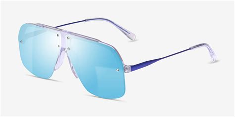 Chroma Square Clear Blue Frame Prescription Sunglasses Eyebuydirect