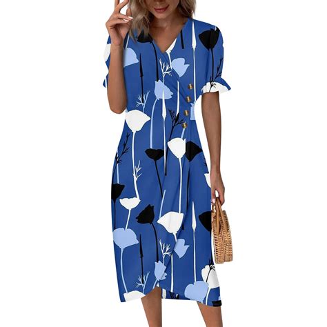 Mohiass 2024 Spring Summer Trendy Elegant Wrap V Neck Geometric Boho Dressbeach Dresses For