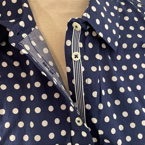 Talbots Tops Nwt Talbots 0 Cotton Navy White Polkadot Button Up Ls