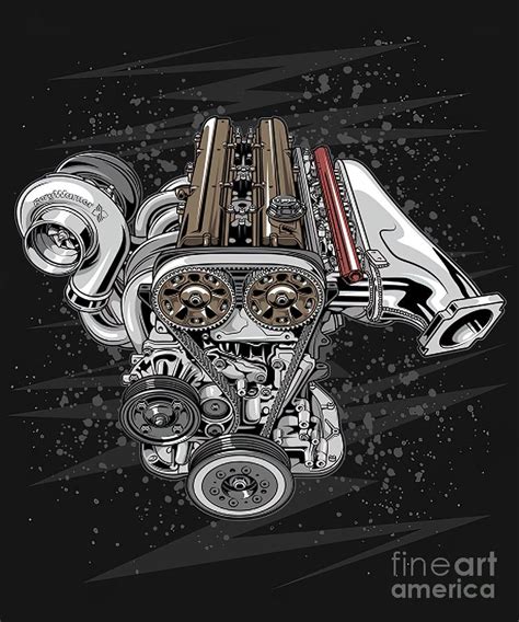 Toyota 2jz Gte Toyota 2jz Gte Engine Painting By Davis Davies Pixels