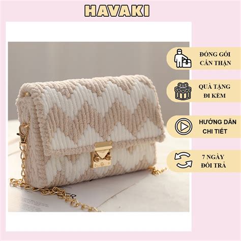 Túi Handmade Tự Đan Phụ Kiện Đan Túi hot tiktok quà tặng cho bạn gái người yêu Samdy