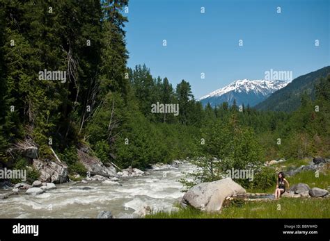 Meager Creek Hotspring Pemberton British Columbia Canada Stock Photo