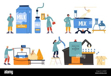 Dairy Production Industry Milk Processing Scenes Cheese Factory