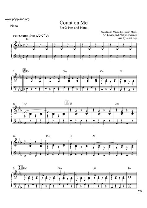 Bruno Mars Count On Me Sheet Music Pdf Free Score Download ★