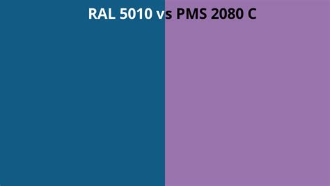 Ral 5010 Vs Pms 2080 C Ral Colour Chart Uk