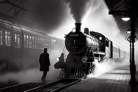 Premium Photo Platform With Steam Locomotive Pulling Out Of The