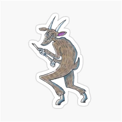 Cute Goatman With Flute Sticker By Egertron Redbubble