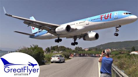 Tui Boeing Low Landing Takeoff Jetblast At Skiathos Airport