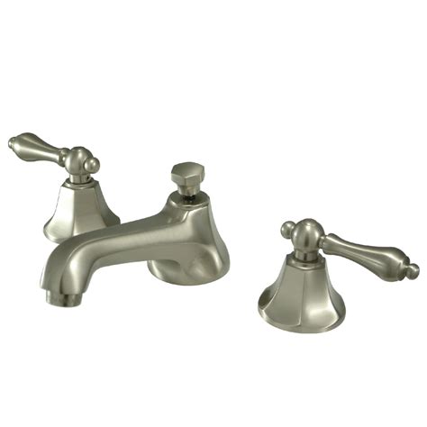 Modern 2 Handle 3 Hole Deck Mounted Widespread Bathroom Faucet With Brass Pop Up Polished Chrome