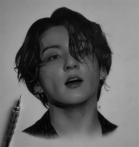 Jungkook Fanart Face Drawing Portrait Drawing Portrait Sketches