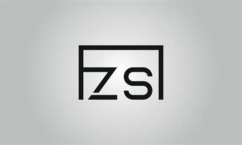 Letter ZS logo design. ZS logo with square shape in black colors vector free vector template ...